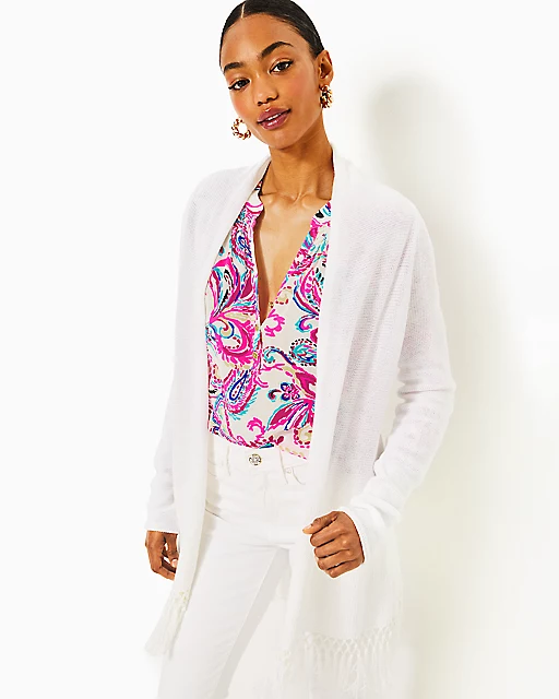 lilly pulitzer Tatum Cardigan Resort White