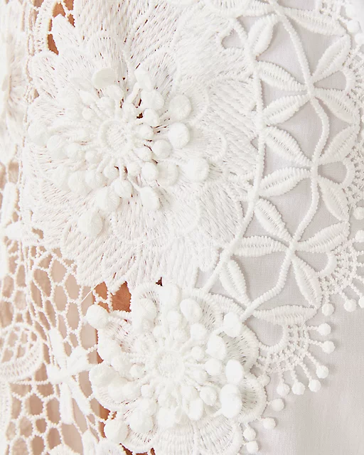Lilly Pulitzer The Lace Lilly Shirt Resort White