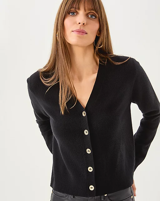lilly pulitzer Tippery Cashmere Cardigan Black