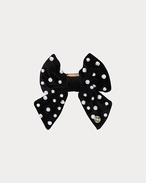 lilly pulitzer Velvet Barrette Bow Onyx
