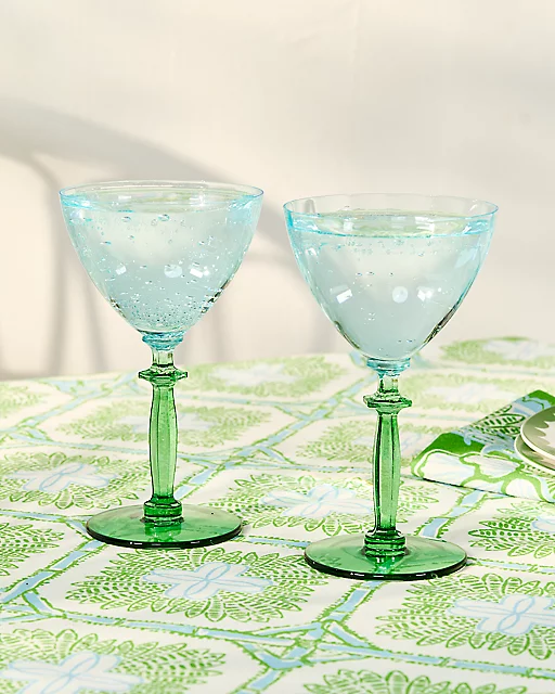 lilly pulitzer Wine Glass Set Peninsula Green