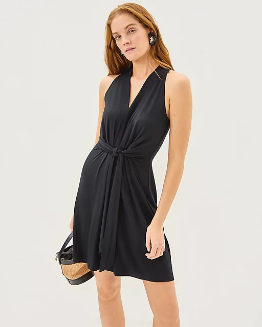 Lilly Pulitzer Wisteria V-Neck Dress Noir