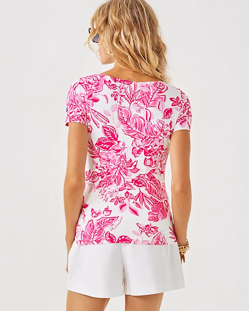 Lilly Pulitzer Lilly X Saint James Garde Cote MC Top Rose Soleil Allover