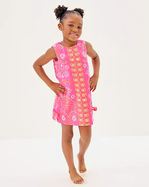 Lilly Pulitzer Little Lilly Classic Shift Dress Sunkissed Pink Breezy Palm Engineered Little Lilly