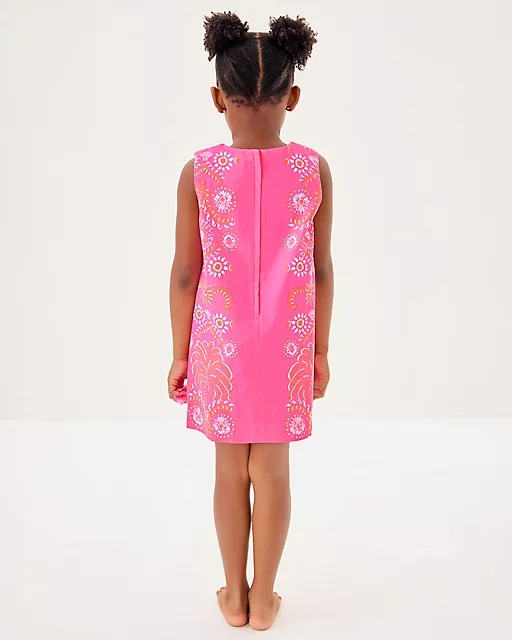 Lilly Pulitzer Little Lilly Classic Shift Dress Sunkissed Pink Breezy Palm Engineered Little Lilly