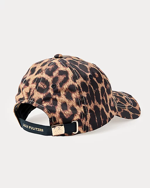 Lilly Pulitzer Logo Run Around Hat Multi Leopard Faille Accessories