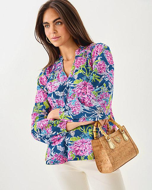 Lilly Pulitzer Lourdes Long Sleeve Top Multi Dahlia Licious