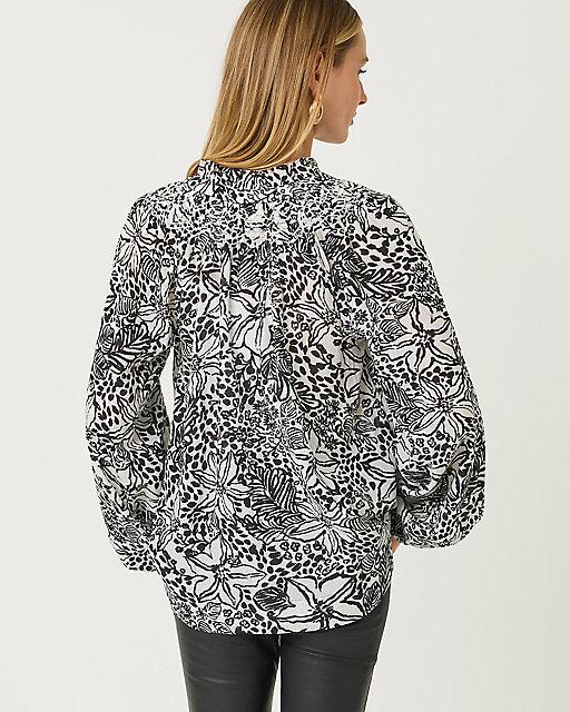 Lilly Pulitzer Lourdes Long Sleeve Top Onyx Lots To Spot