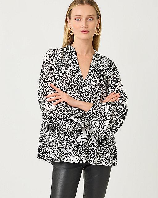 Lilly Pulitzer Lourdes Long Sleeve Top Onyx Lots To Spot