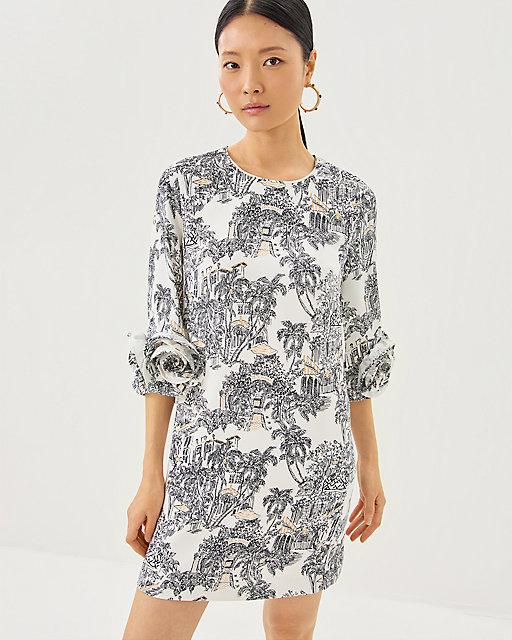 Lilly Pulitzer Lu 3/4 Sleeve Dress Coconut Pb Anniversary Toile