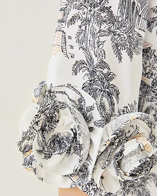 Lilly Pulitzer Lu 3/4 Sleeve Dress Coconut Pb Anniversary Toile