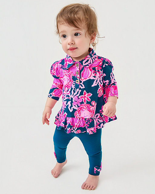 lilly pulitzer Mags Infant Tunic & Legging Set Starlight Navy Once And Floral