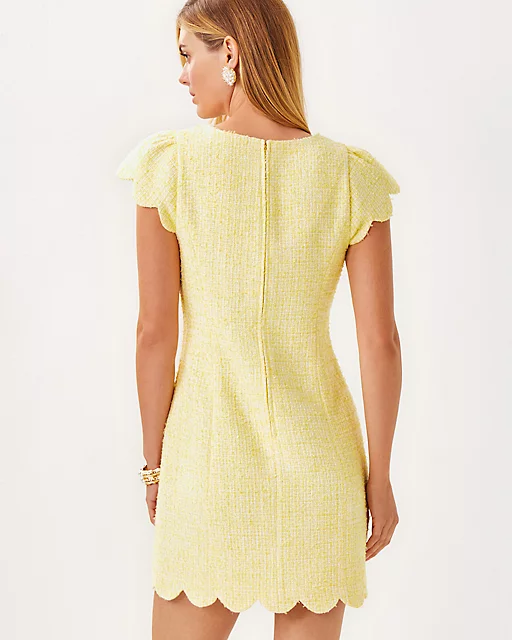 Lilly Pulitzer Maisley Boucle Shift Dress Finch Yellow Chic Chick Boucle