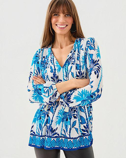 lilly pulitzer Marilina Tunic Top Coconut Swayin In The Breeze Engineered Tunic