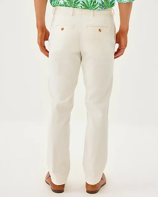 Lilly Pulitzer Men's Stuff 34" Mizner Stretch Pant Coconut