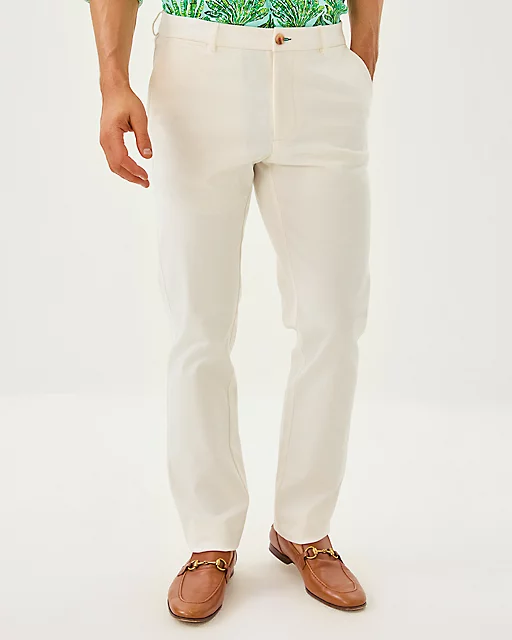 Lilly Pulitzer Men's Stuff 34" Mizner Stretch Pant Coconut
