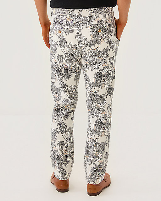 Lilly Pulitzer Men's Stuff 34" Mizner Stretch Pant Coconut Pb Anniversary Toile