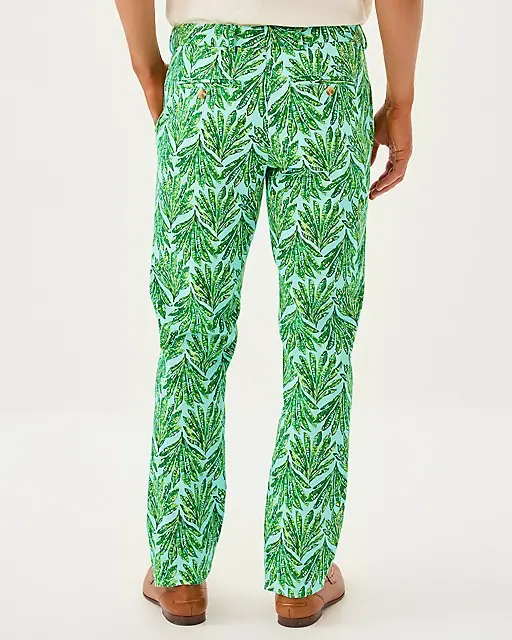 Lilly Pulitzer Men's Stuff 34" Mizner Stretch Pant Kitts Green Shady Babe
