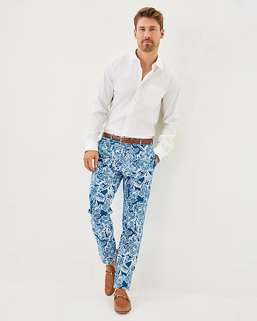 lilly pulitzer Men's Stuff 34" Mizner Stretch Pant Starlight Navy Unforgettable