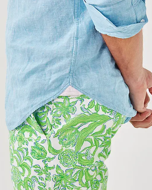 Lilly Pulitzer Men's Stuff Addison Shirt Blue Peri X Resort White