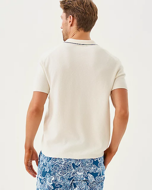 Lilly Pulitzer Men's Stuff Devonn Polo Sweater Coconut