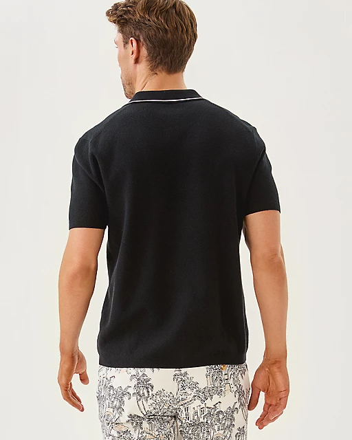 Lilly Pulitzer Men's Stuff Devonn Polo Sweater Noir