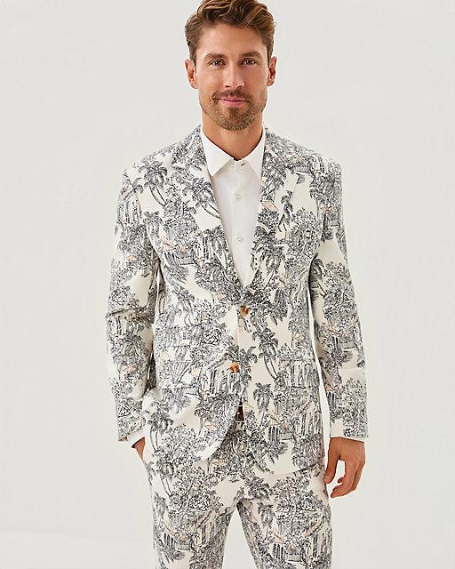 Lilly Pulitzer Men's Stuff Flagler Blazer Coconut Pb Anniversary Toile