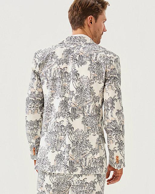 Lilly Pulitzer Men's Stuff Flagler Blazer Coconut Pb Anniversary Toile
