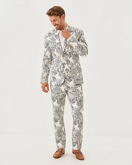 Lilly Pulitzer Men's Stuff Flagler Blazer Coconut Pb Anniversary Toile