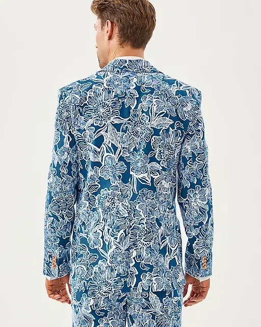 Lilly Pulitzer Men's Stuff Flagler Blazer Starlight Navy Unforgettable