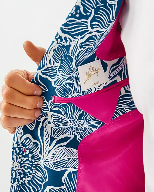 Lilly Pulitzer Men's Stuff Flagler Blazer Starlight Navy Unforgettable