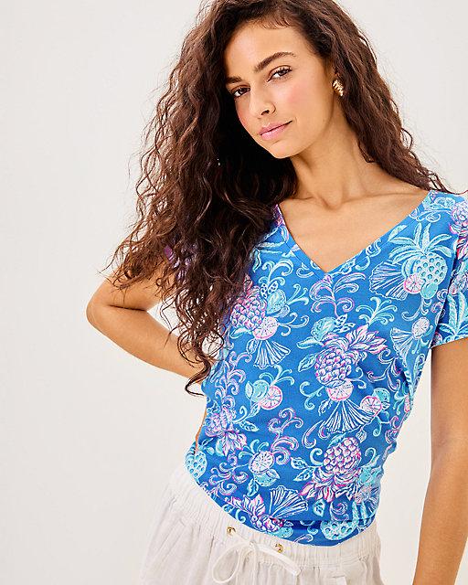 Lilly Pulitzer Meredith Tee Sunwashed Blue Citrus Crush