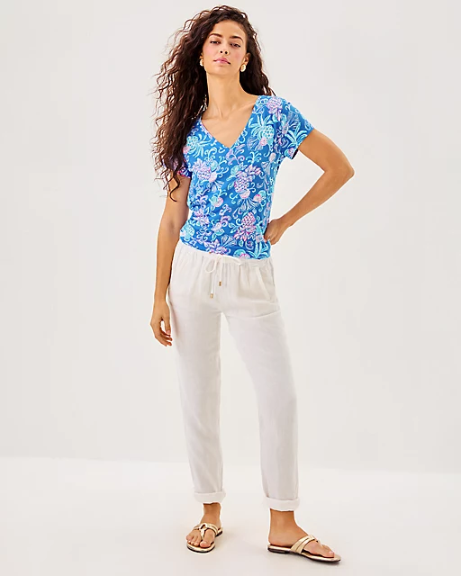 Lilly Pulitzer Meredith Tee Sunwashed Blue Citrus Crush