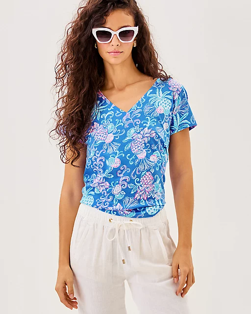 lilly pulitzer Meredith Tee Sunwashed Blue Citrus Crush