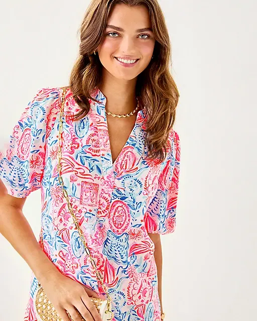 Lilly Pulitzer Mialeigh Linen Dress Resort White Lil Sun Sea Sand