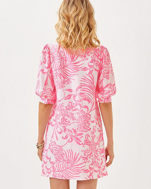 Lilly Pulitzer Mialeigh Linen Dress Rousseau Pink Glisten In The Sun