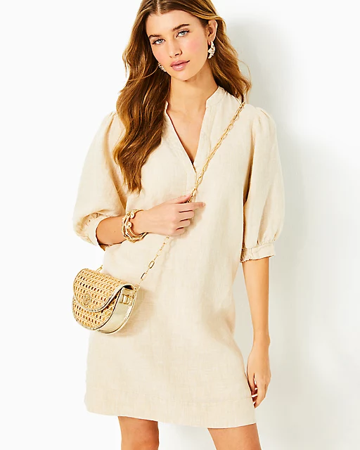lilly pulitzer Mialeigh Linen Dress Sand Bar X Resort White