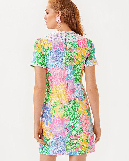 Lilly Pulitzer Mila Short Sleeve Shift Dress Multi Bright Delight Patch