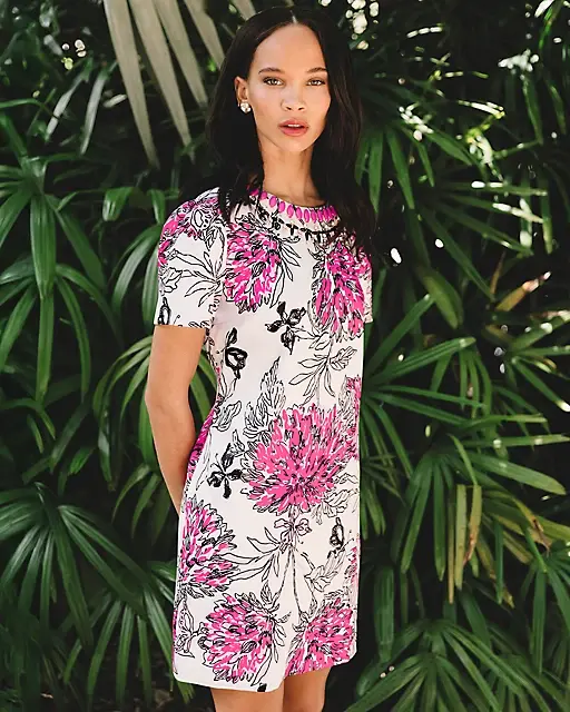 lilly pulitzer Olive Beaded Stretch Shift Dress Coconut All Dahled Up Luxe lilly pulitzer Olive Beaded Stretch Shift Dress Coconut All Dahled Up Luxe