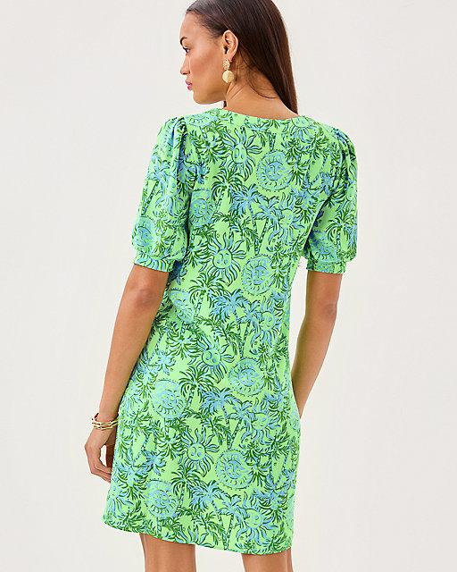 Lilly Pulitzer Olivine Short Sleeve Dress Cool Mint Catchin Rays
