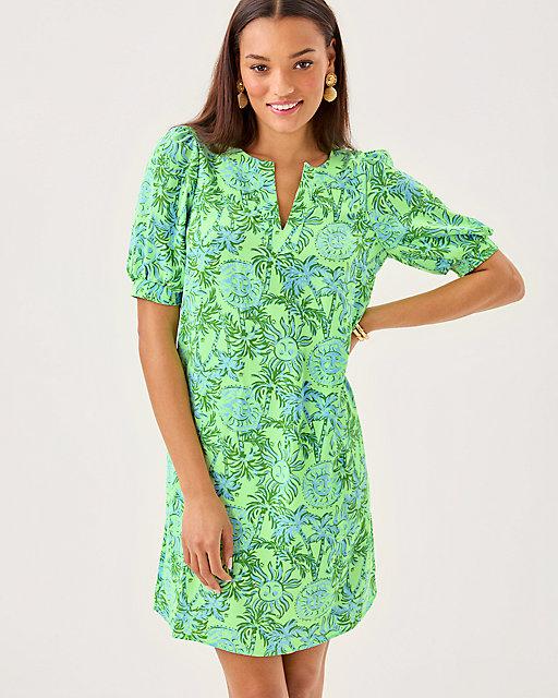 Lilly Pulitzer Olivine Short Sleeve Dress Cool Mint Catchin Rays