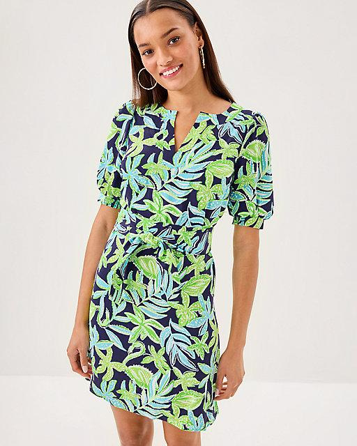 Lilly Pulitzer Olivine Short Sleeve Dress Sapphire Pool Tropical Tango