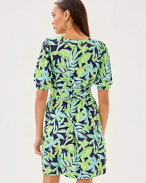 Lilly Pulitzer Olivine Short Sleeve Dress Sapphire Pool Tropical Tango