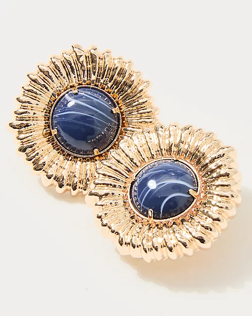 Lilly Pulitzer One Final Fling Stud Earrings Starlight Navy