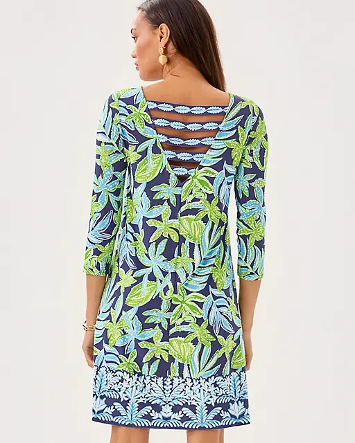 Lilly Pulitzer Ophelia Swing Dress Sapphire Pool Tropical Tango Engineered Dress