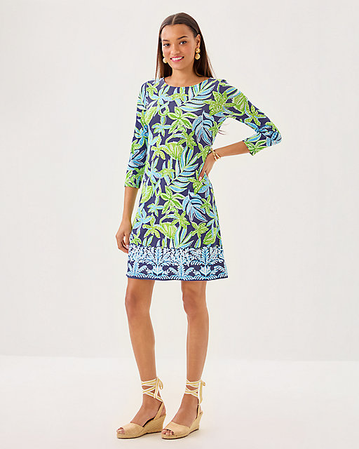 Lilly Pulitzer Ophelia Swing Dress Sapphire Pool Tropical Tango Engineered Dress