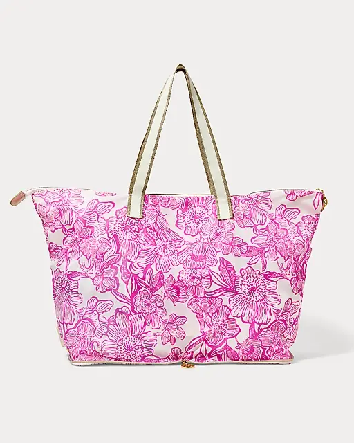 Lilly Pulitzer Packable Tote Coconut Unforgettable Pink