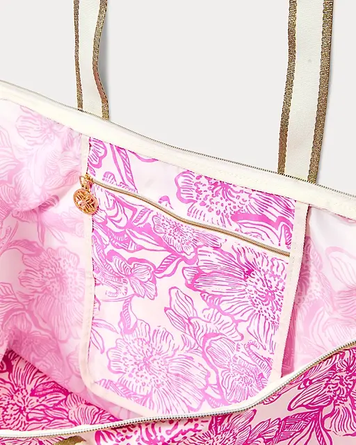 Lilly Pulitzer Packable Tote Coconut Unforgettable Pink
