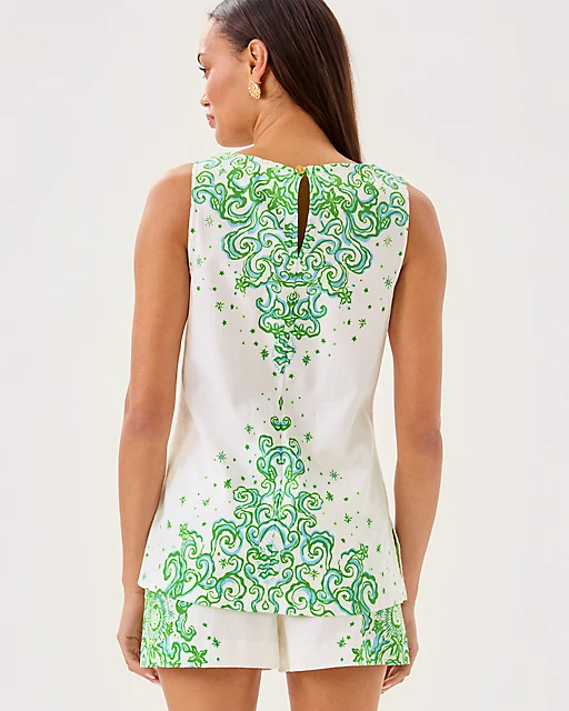 Lilly Pulitzer Palmita Tunic Resort White Sol Mates Engineered Tunic