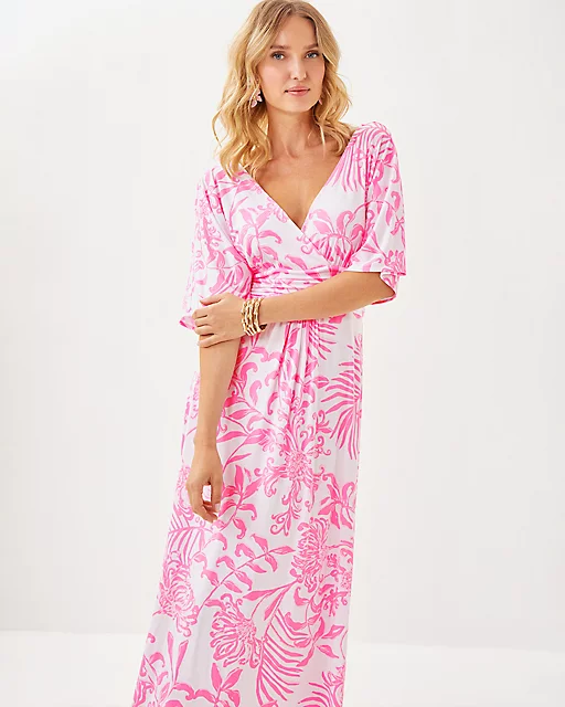 Lilly Pulitzer Parigi Maxi Dress Rousseau Pink Glisten In The Sun